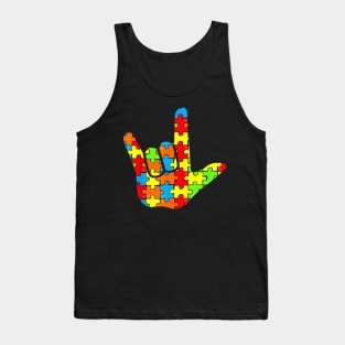 Love Sign Language Autism Awareness Tank Top